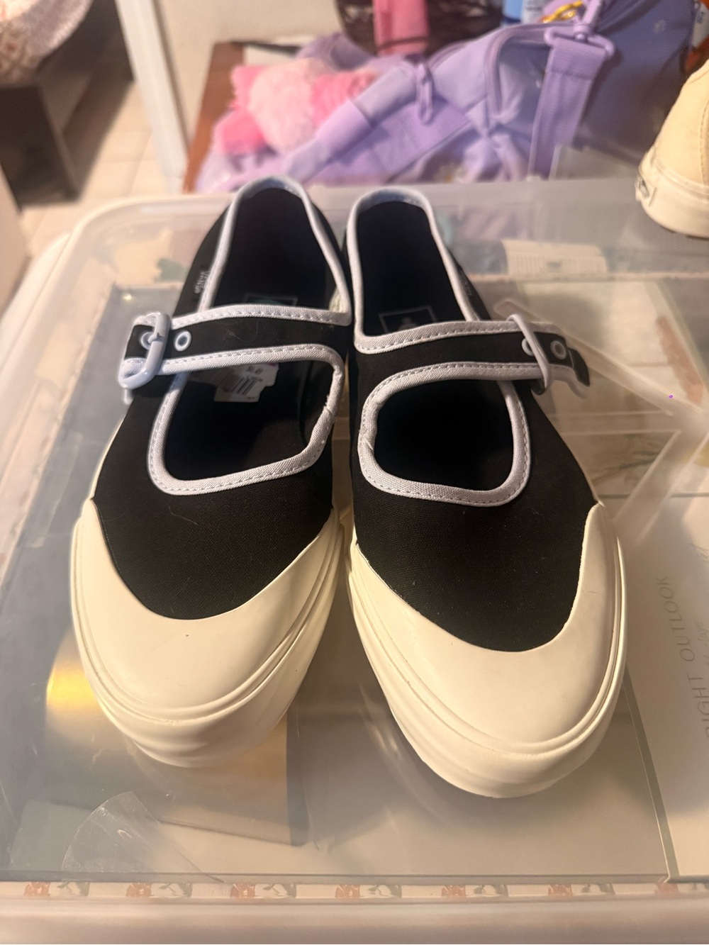 Vans Black and White Mary Jane-Style Sneakers